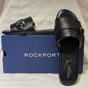 NEW Rockport Black Slide Sandals